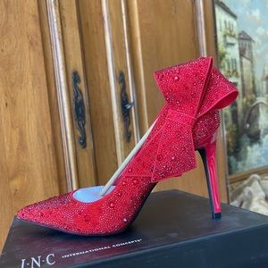 INC Red Sparkly Heels